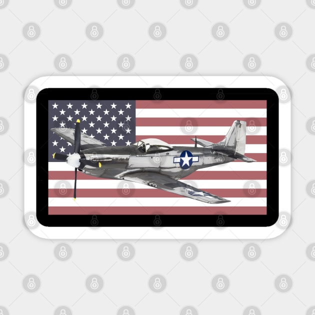 P-51 Mustang USAF USAAF WW2 WWII Fighter Plane Aircraft Sticker by Dirty Custard Designs 